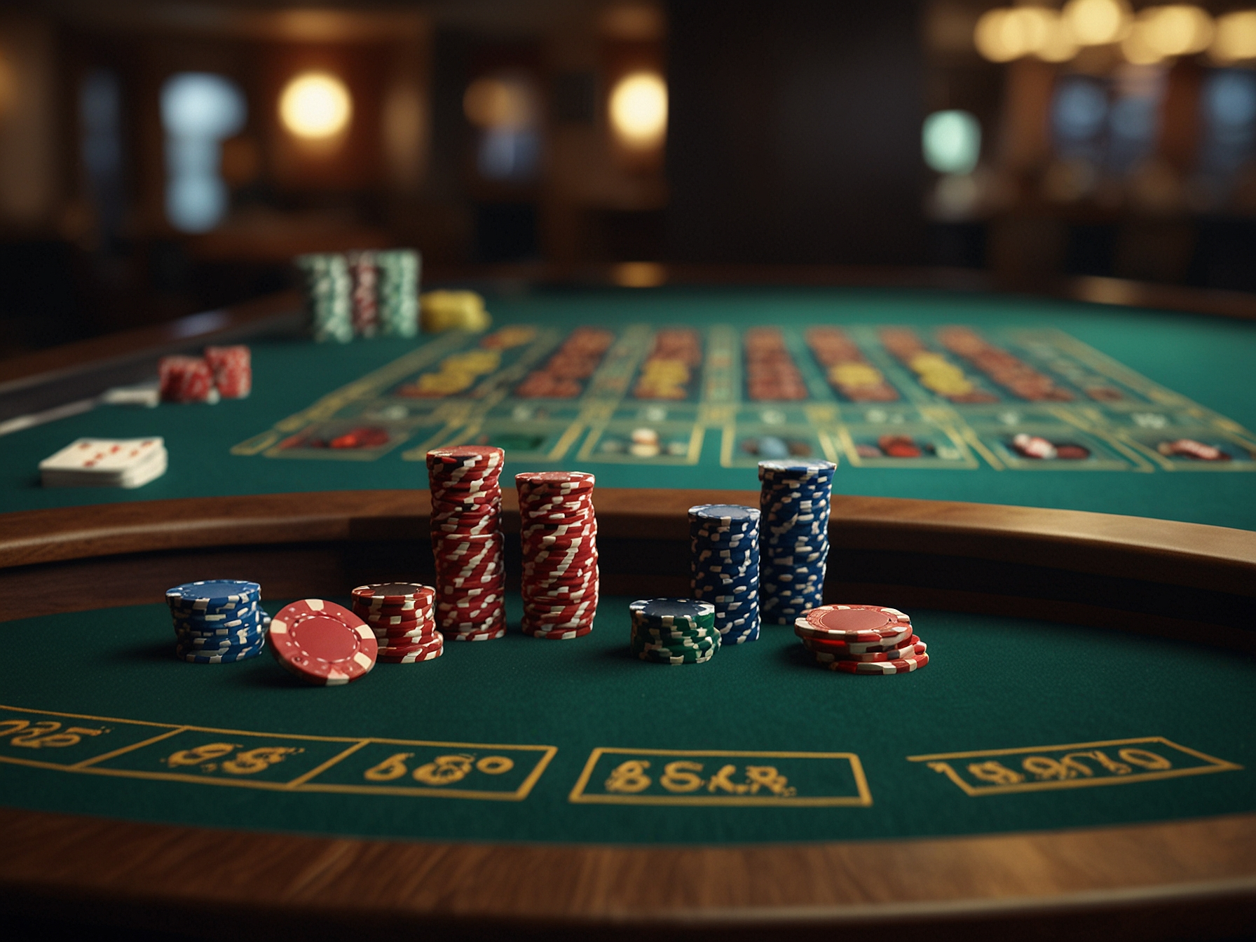 Blackjack and roulette table
